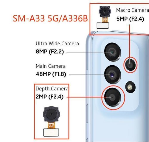 CAMERA PROFONDITA 2MP PER SAMSUNG GALAXY A12 A125F / A127F / A33 5G A336B / M12 M127F / A13 4G A135F / A137F / A13 5G A136B / A32 5G A326B / A23 5G A236B / M13 M135F