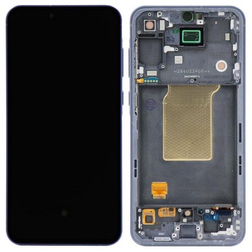 TOUCHSCREEN + DISPLAY AMOLED DISPLAY COMPLETO + FRAME PER SAMSUNG GALAXY A55 5G A556B BLU MARINO / NERO SCHERMO SERVICE PACK + FRAME (NON ORIGINALE)