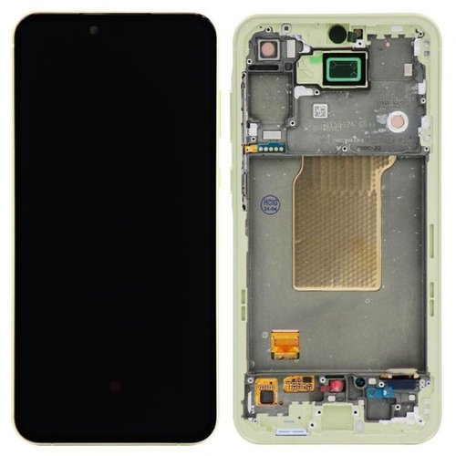 TOUCHSCREEN + DISPLAY AMOLED DISPLAY COMPLETO + FRAME PER SAMSUNG GALAXY A55 5G A556B GIALLO SCHERMO SERVICE PACK + FRAME (NON ORIGINALE)