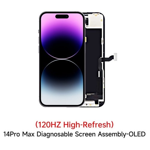 TOUCHSCREEN + DISPLAY OLED DISPLAY COMPLETO PER APPLE IPHONE 14 PRO MAX 6.7 JCID OLED VERSIONE SOFT (DIAGNOSTICABILE NON È NECESSARIO TRAPIANTARE L'IC DELLO SCHERMO ORIGINALE) (RICHIEDE AGGIORNAMENTO ALL'ULTIMA VERSIONE)