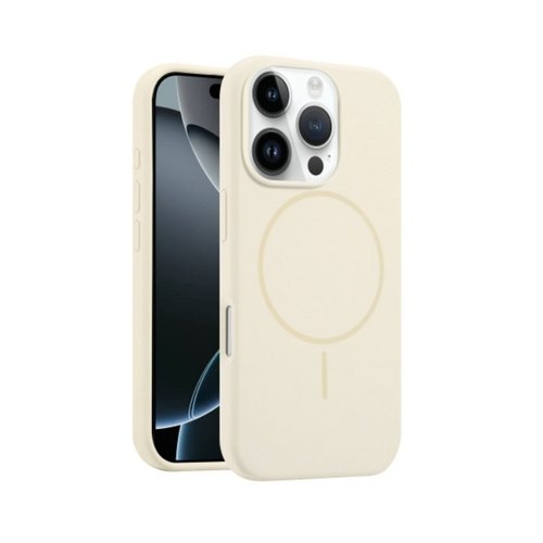 CUSTODIA CELLULARE DI SILICONE LIQUIDO + MAGNETICO PER APPLE IPHONE 16 PRO MAX BIANCO