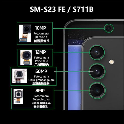 ANGOLO AMPIO CAMERA POSTERIORE PICCOLO 12MP PER SAMSUNG GALAXY S23 FE S711B / S24 FE S721B ORIGINALE