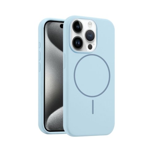 CUSTODIA CELLULARE DI SILICONE LIQUIDO + MAGNETICO PER APPLE IPHONE 15 PRO BLU