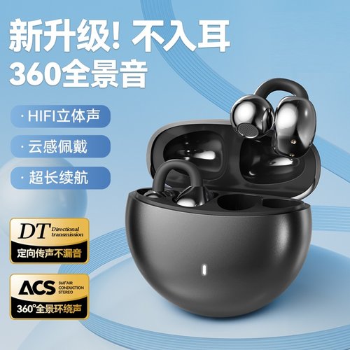 Q87 AURICOLARE STEREO BLUETOOTH WIRELESS CON CLIP AURICOLARE (TYPE-C) NERO