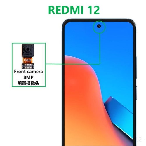 CAMERA ANTERIORE 8MP PER XIAOMI REDMI 12 (23053RN02A 23053RN02Y 23053RN02I) / REDMI 12 5G (23076RN4BI 23076RN8DY) ORIGINALE