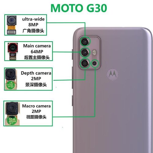 CAMERA POSTERIORE 64MP PER MOTOROLA MOTO G30 XT2129-1 XT2129-2 ORIGINALE