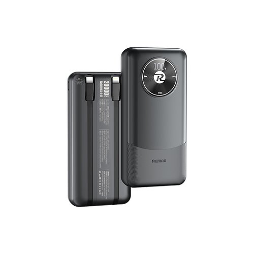 REMAX RPP-38 22.5W BANCA DI POTERE 20000MAH + DISPLAY DIGITALE + TYPE-C / LIGHTNING NERO (SUPPORTATO IPHONE 17 / 17 PRO / 17 PRO MAX / 17 AIR)