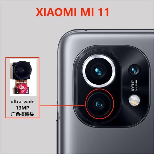 ANGOLO AMPIO CAMERA POSTERIORE PICCOLO 13MP PER XIAOMI MI 11 (M2011K2C M2011K2G)