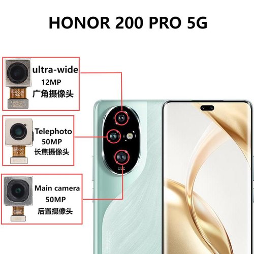 ANGOLO AMPIO CAMERA POSTERIORE PICCOLO 12MP PER HONOR 200 5G (ELI-NX9 ELI-AN00) / HONOR 200 PRO 5G (ELP-AN00) ORIGINALE