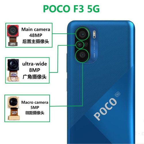 CAMERA POSTERIORE 48MP PER XIAOMI POCO F3 5G (M2012K11AG)