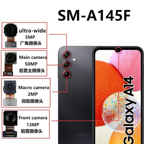 ANGOLO AMPIO CAMERA POSTERIORE PICCOLO 5MP PER SAMSUNG GALAXY A14 A145F ORIGINALE