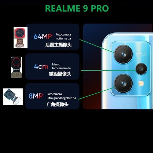 CAMERA POSTERIORE 64MP PER REALME 9 PRO (RMX3471 RMX3472)