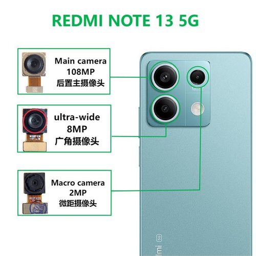 CAMERA MACRO 2MP PER XIAOMI REDMI NOTE 13 5G (2312DRAABG) / REDMI NOTE 13 4G (23129RAA4G) ORIGINALE