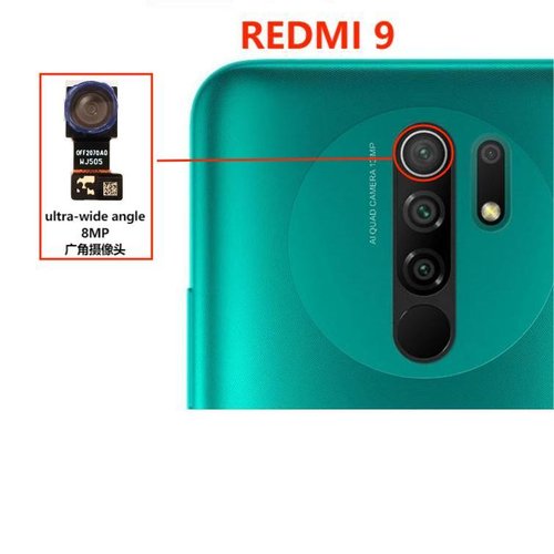 ANGOLO AMPIO CAMERA POSTERIORE PICCOLO 8MP PER XIAOMI REDMI 9 (M2004J19G M2004J19C)