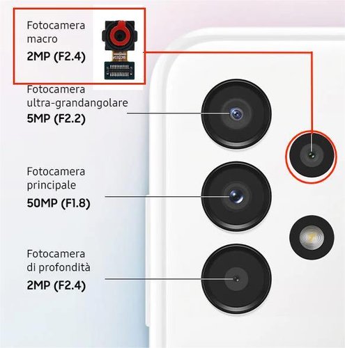 CAMERA MACRO 2MP PER SAMSUNG GALAXY A13 A135F / A13 A137F ORIGINALE