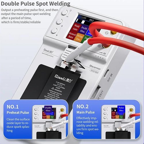 QIANLI MACARON MAX SALDATORE A PUNTI PORTATILE / DISPLAY LCD / REGOLAZIONE COMPLETA DEI PARAMETRI / SALDATURA PIÙ PRECISA / PROTEZIONE DEL CONTROLLO DELLA TEMPERATURA / DOPPIA LINGUA CINESE E INGLESE