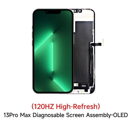 TOUCHSCREEN + DISPLAY OLED DISPLAY COMPLETO PER APPLE IPHONE 13 PRO MAX 6.7 JCID OLED VERSIONE SOFT (DIAGNOSTICABILE NON È NECESSARIO TRAPIANTARE L'IC DELLO SCHERMO ORIGINALE) (RICHIEDE AGGIORNAMENTO ALL'ULTIMA VERSIONE)