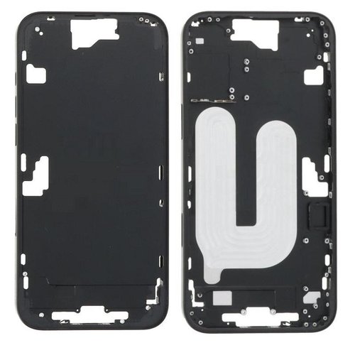 COVER CENTRALE A PER APPLE IPHONE 16 PLUS 6.7 NERO OEM (SENZA PULSANTE DELLA FOTOCAMERA + CAVO)