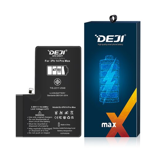 DEJI BATTERIA DE GRANDE CAPACITA (4750 MAH) PER APPLE IPHONE 14 PRO MAX 6.7 (DIAGNOSTICABILE BATTERIA NON È NECESSARIA LA SALDATURA CAVO BATTERIA ORIGINALE NESSUN MESSAGGIO "PARTE SCONOSCIUTA") (RICHIEDE AGGIORNAMENTO ALL'ULTIMA VERSIONE)