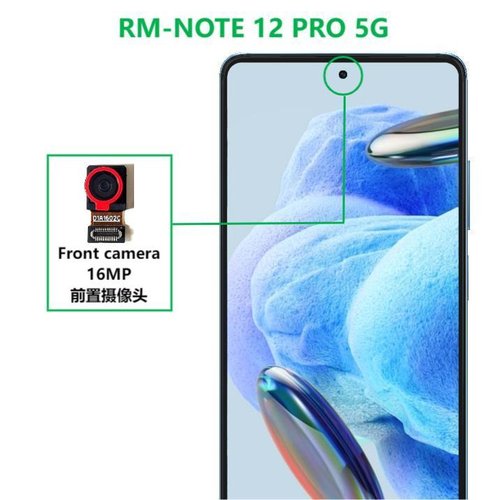 CAMERA ANTERIORE 16MP PER XIAOMI REDMI NOTE 12 PRO 5G (22101316C 22101316I) / REDMI NOTE 12 PRO+ 5G (22101316UCP 22101316UG) ORIGINALE