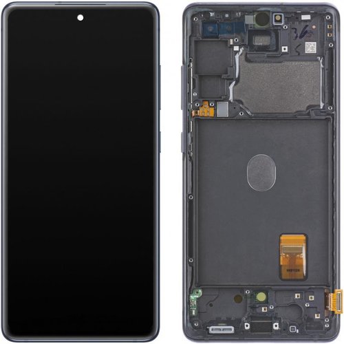 DISPLAY LCD + TOUCHSCREEN DISPLAY COMPLETO + FRAME + ANTENNA PER SAMSUNG GALAXY S20 FE 5G / S20 LITE G781B BLU / NERO ORIGINALE (SERVICE PACK)