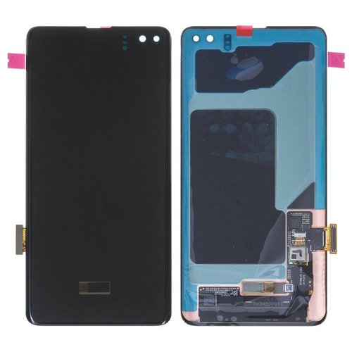 TOUCHSCREEN + DISPLAY AMOLED DISPLAY COMPLETO SENZA FRAME PER SAMSUNG GALAXY S10 PLUS S10+ G975F NERO ORIGINALE (SERVICE PACK)