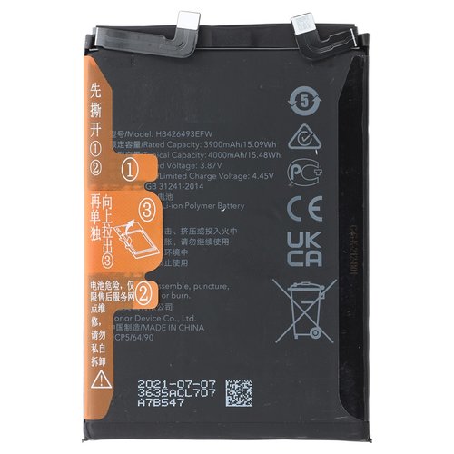 BATTERIA HB426493EFW PER HONOR 50 SE (JLH-AN00) / NOVA 9 SE (JLN-LX1 JLN-LX3 JULIAQN-L01B JULIAQN-L21B JULIAQN-L23A FIO-BD00 JLN-AL00) / HI NOVA 9 SE / NOVA 10 (NCO-AL00 NCO-LX1 NCO-LX3) / HI NOVA 10