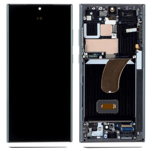 TOUCHSCREEN + DISPLAY AMOLED DISPLAY COMPLETO + FRAME PER SAMSUNG GALAXY S23 ULTRA 5G S918B NERO FANTASMA ORIGINAL (SERVICE PACK)