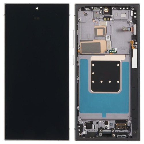 TOUCHSCREEN + DISPLAY AMOLED DISPLAY COMPLETO + FRAME PER SAMSUNG GALAXY S24 ULTRA 5G S928B NERO / BLU / VERDE SCHERMO SERVICE PACK + FRAME (NON ORIGINALE)