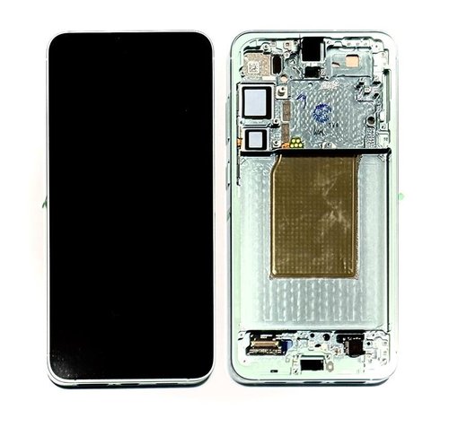 TOUCHSCREEN + DISPLAY AMOLED DISPLAY COMPLETO + FRAME PER SAMSUNG GALAXY S25 PLUS / S25+ 5G S936B VERDE MENTA SCHERMO SERVICE PACK + FRAME (NON ORIGINALE)