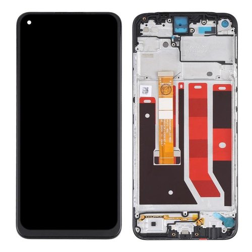 TOUCHSCREEN + DISPLAY LCD DISPLAY COMPLETO + FRAME PER OPPO A53 (CPH2127 CPH2131) / OPPO A53s (CPH2139 CPH2135) NERO ORIGINALE