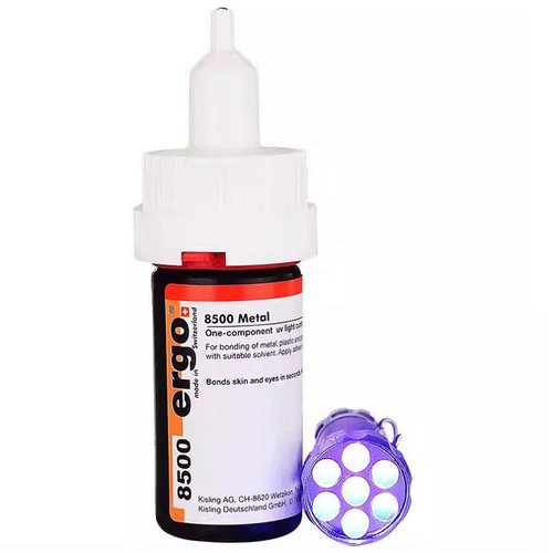 ERGO 8500 ADESIVO UV TRASPARENTE MULTIFUNZIONALE SENZA OMBRE + LAMPADA DI POLIMERIZZAZIONE 20G