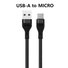 CAVO DATI DA 2A USB-A A MICRO USB RICARICA LUNGHEZZA 1M (NERO)