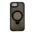 CUSTODIA CELLULARE DI SILICONE LIQUIDO SATINATO + SUPPORTO MAGNETICO ROTANTE A 360 GRADI PER APPLE IPHONE 16E NERO - 1